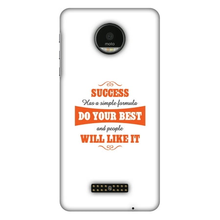 Motorola Moto Z DROID Edition Case, Motorola Moto Z Case - Success Do Your Best,Hard Plastic Back Cover, Slim Profile Cute Printed Designer Snap on Case with Screen Cleaning