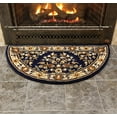thumbnail image 4 of Minuteman International Blue Oriental Wool Hearth Rug, Half Round, 4 of 10
