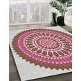thumbnail image 2 of Ahgly Company Indoor Square Patterned Bright Maroon Red Novelty Area Rugs, 6' Square, 2 of 6