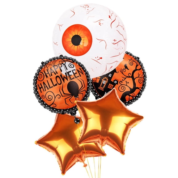 5Pcs Halloween Party Aluminum Film Balloons Set Party Decorations Holiday Balloons