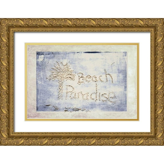 Murdock, Ramona 14x11 Gold Ornate Wood Framed with Double Matting Museum Art Print Titled - Beach Paradise
