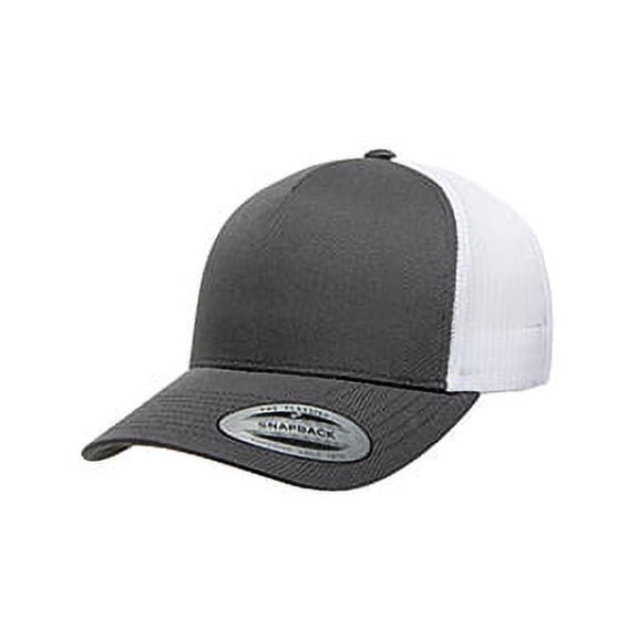 YP Classics - Five-Panel Retro Trucker Cap - 6506 - Charcoal/ White