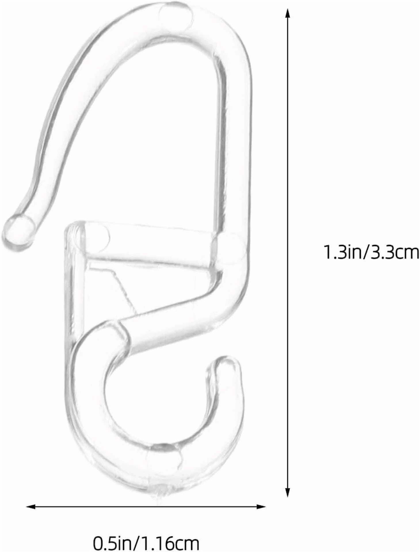 FLINT- 10Pcs Clear Plastic Shower Curtain Hooks Adjustable Pinch Pleat Drapery Rings