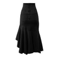thumbnail image 4 of A2Y Women's Casual Rayon High Waist Back Zipper Denim Jean Long Skirts Black 4XL, 4 of 5