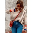 thumbnail image 4 of a.Jesdani Bishop-Style Turtleneck: Brown Stripes - Flattering Bishop Sleeves, 4 of 8