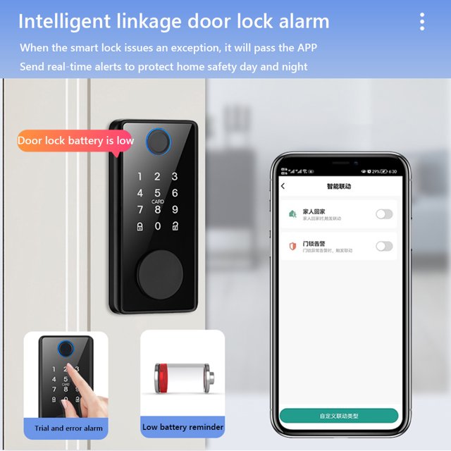 Cerradura de puerta biométrica compatible con Bluetooth Cerraduras de seguridad de entrada sin llave para hotel