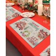 thumbnail image 4 of Christmas Placemats Set of 6 Truck Red Poinsettia Christmas Placemats for Dining Table Retro Stamp Table Mat Winter Holiday Home Party Kitchen Table Decorations, 4 of 6