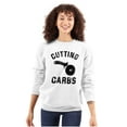 thumbnail image 3 of Cutting Carbs Pizza Cutter Foodie Unisex Plus Fleece Graphic Sweatshirt Brisco Brands 2X, 3 of 5