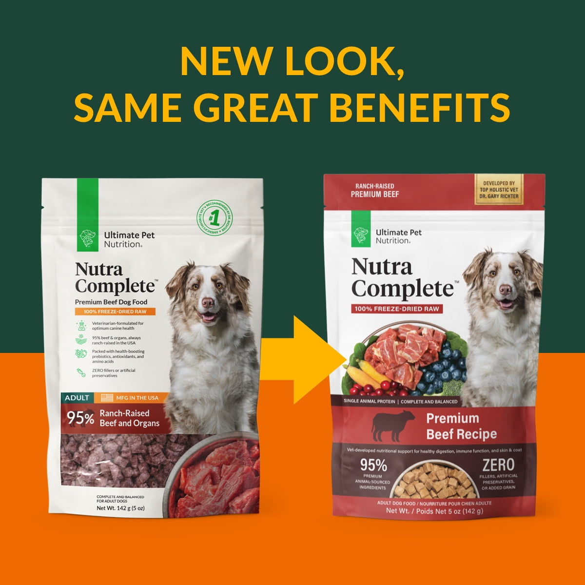Ultimate Pet Nutrition Nutra Complete Premium Beef Freeze-Dried Raw Dog Food 48 oz