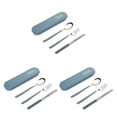 thumbnail image 3 of Billuyoard Juegos de vajilla Juego de utensilios de cocina de cubiertos de acero inoxidable 304 Vajilla portátil con estuche Diseño simple Accesorios de Type4 NO4 Billuyoard CBP269357, 3 of 6