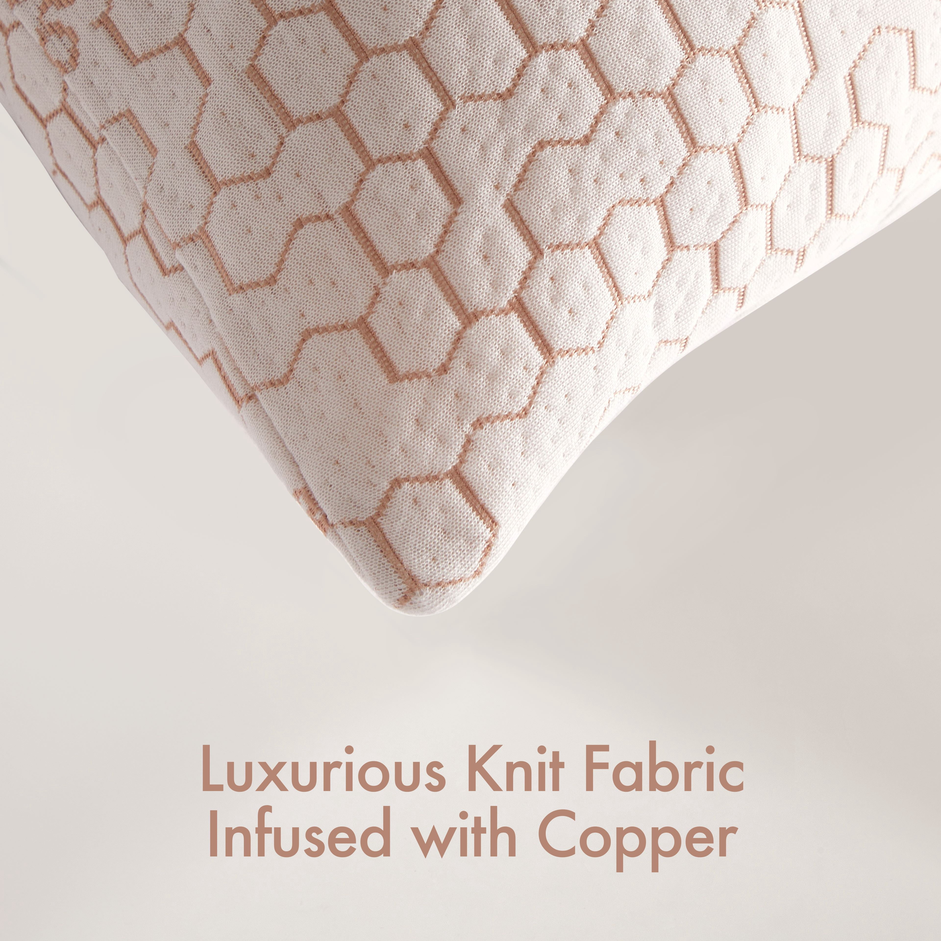Dearfoams Cozy Copper Infused Bed Pillow 2PK Standard, White