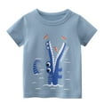 thumbnail image 1 of Gibobby Blusas Para Niñoses Camisetas de cuello redondo de manga corta con dibujos animados para niños pequeños y bebés, camisetas, ropa para niños(Aqua, 3-4 Años), 1 of 3