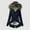 Navy, variant on BYHONG Women Daily Plus Size Winter Coat Lapel Collar Long Sleeve Jacket Vintage Thicken Coat Jacket Warm Hooded Thick Padded Outerwear Coat for Women Black XXL