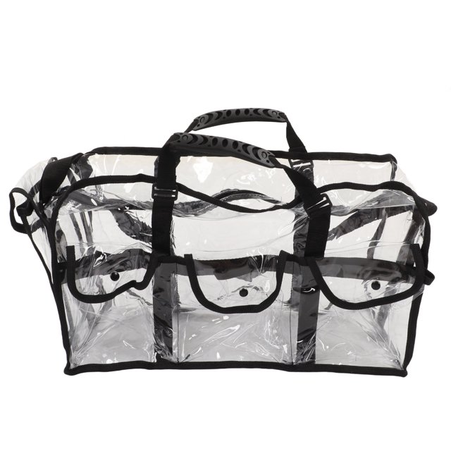 Bolso de hombro transparente, almacenamiento de gran capacidad para trabajo, viajes, productos de maquillaje, tejido