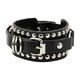 thumbnail image 5 of Pulsera de cuero de PU, regalo genial, brazalete ajustable con remaches punk, cinturón de muñeca, cadena Negro, 5 of 9
