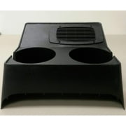 Workman CB Radio Hump Mount with Built-In Speaker & Dual Cup Holders – Black