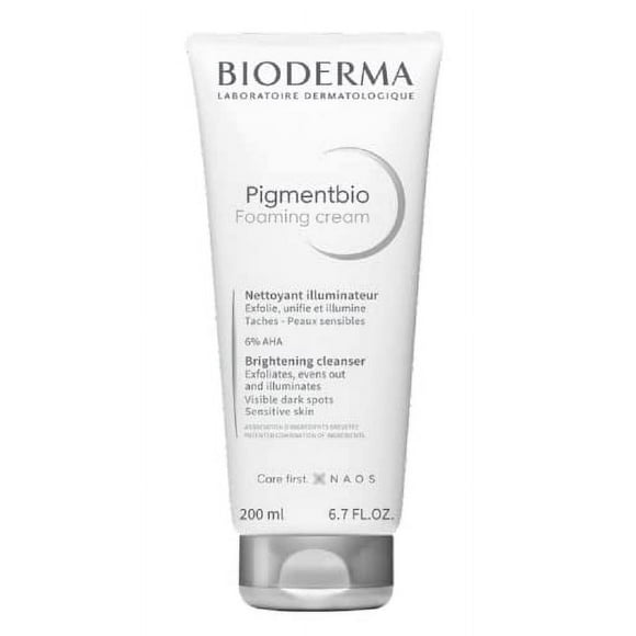 Bioderma Pigmentbio Foaming Face Cream - Brightening and Moisturizing Face Cleanser - Face Exfoliator for Skin Prone to Visible Spots