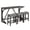 Dark Gray, variant on LKTART 4 Piece Bar Table Set with Power Outlet 59 Inch Industrial Dining Table and 3 Padded Stools for Living Room Dining Room Game Room Brown