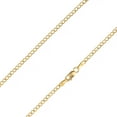 thumbnail image 5 of 14K Yellow Gold, Hollow Cuban Curb Link Chain 2mm Necklace - Hypoallergenic and Tarnish Resistant - By Oliver & Navy, 5 of 5