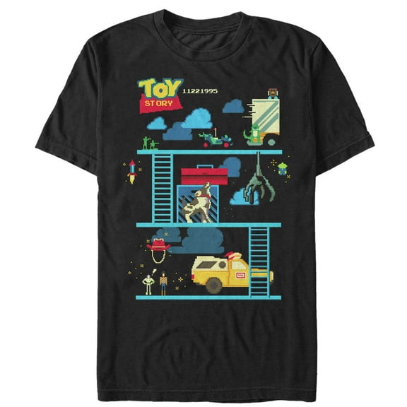 Men's Toy Story Video Game High Score Graphic Tee Black Medium