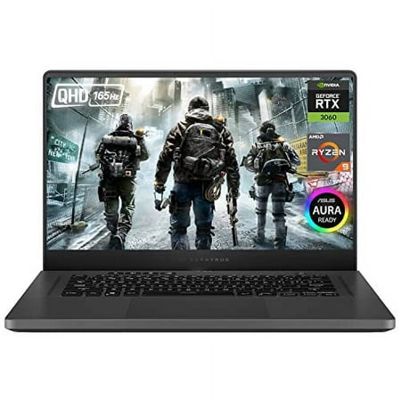 ASUS ROG Zephyrus G15 Gaming Laptop, 15.6" 165Hz QHD Screen, AMD Ryzen 9 5900HS, NVIDIA GeForce RTX 3060,16GB RAM, 1TB PCIe SSD, RGB Backlit Keyboard, Fingerprint Reader, HDIM, Windows 10 Professional
