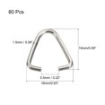 thumbnail image 2 of Uxcell 0.63 x 0.59 x 0.06 inch Pinch Clip Connector Triangle Open Jump Rings 304 Stainless Steel Silver Tone 80pcs, 2 of 6