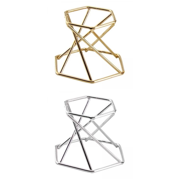 2 Uds Soporte de Exhibición de Estante de Metal Hexagonal para Rocas de de Minerales de Piedras