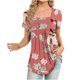 thumbnail image 2 of Fiudx Ofertas de La Semana Blusa Holgada de Manga Corta con Cuello En V Informal Estampada a La Moda para Mujer, 2 of 6