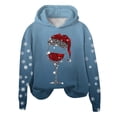 thumbnail image 4 of WEAIXIMIUNG Chandails en Molleton d'Automne Graphiques pour Femmes Automne et Hiver Noël Rouge Verre Imprimé Col Rond Manches Longues Chandail à Capuchon Sport Décontracté (1), 4 of 4