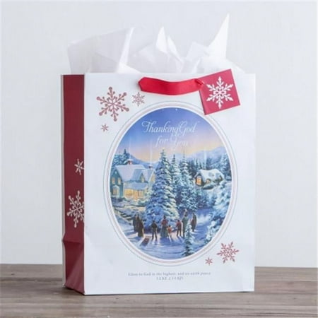 Gift Bag-Specialty-Thanking God For You-Thomas Kinkade-Luke 2:14-Large