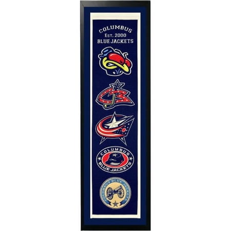 Columbus Blue Jackets Logo History Felt Banner 14 x 37