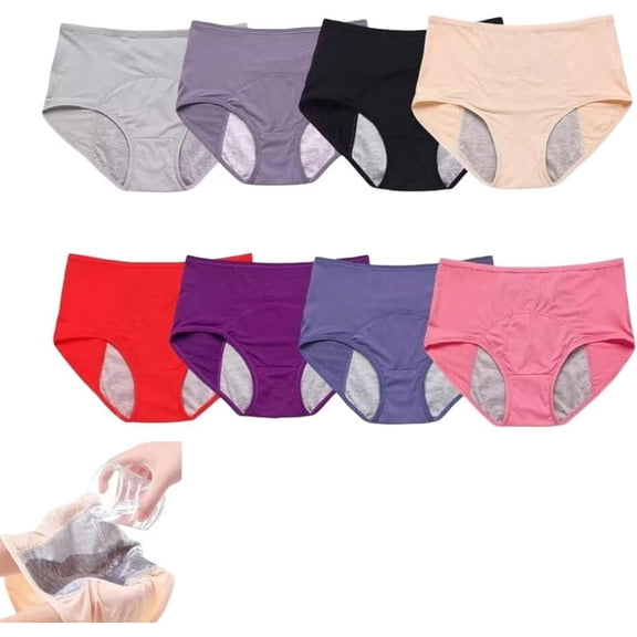 Leakproof Underwear Panties for Women, Middle Waisted Panties for Women over 60, Reusable Protective Briefs