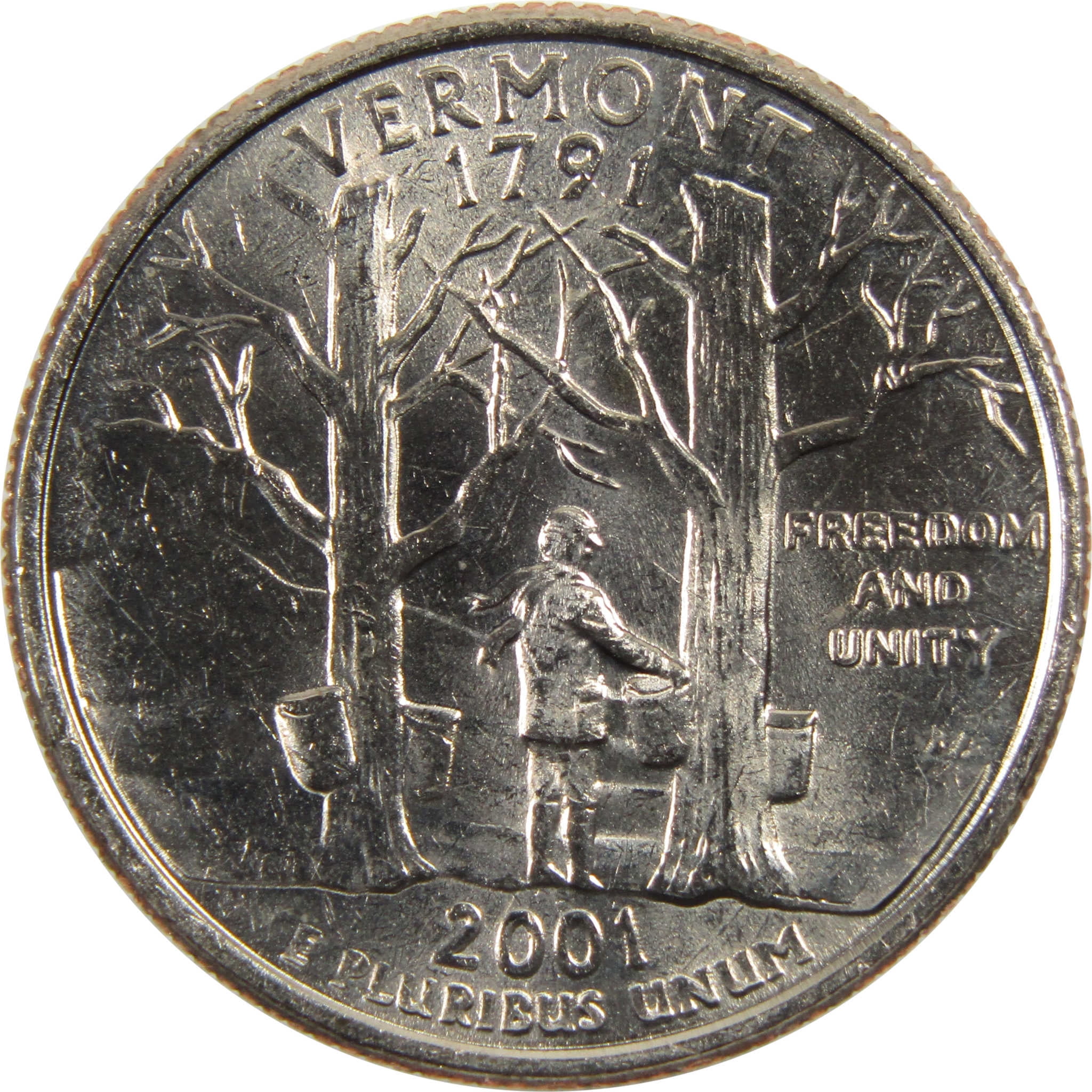 2001 P Vermont State Quarter BU Uncirculated Clad 25c Coin - Walmart.com