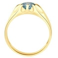 thumbnail image 3 of Pompeii 2Ct Blue Diamond Men's Belcher Solitaire Ring Gold High Polished Lab Grown, 3 of 4