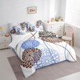 thumbnail image 3 of Homewish Retro Dahlia 7-Piece Twin Bedding Sets,Geometric Striped Bedding Comforter Set,White Blue Brown Sheet Sets For Men Women,Breathable Home Decor, 3 of 8