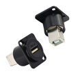 thumbnail image 2 of Qianrenon Acoplador De Montaje En Panel Tipo D Usb 2.0 A Usb B Hembra A Hembra Módulo De Paso Fijo Convertidor Impresora Escáner Adaptador Extensor Enchufe De Montaje En Panel, 2 of 5
