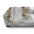 thumbnail image 3 of Victorian Soft Flannel Fleece Blanket, Rose Garland Pastel Tones Jasmine Cornflower Bouquet Classic Bloom Graphic, Cozy Plush for Indoor and Outdoor Use, 50" x 60", Red Yellow Green, by Ambesonne, 3 of 6