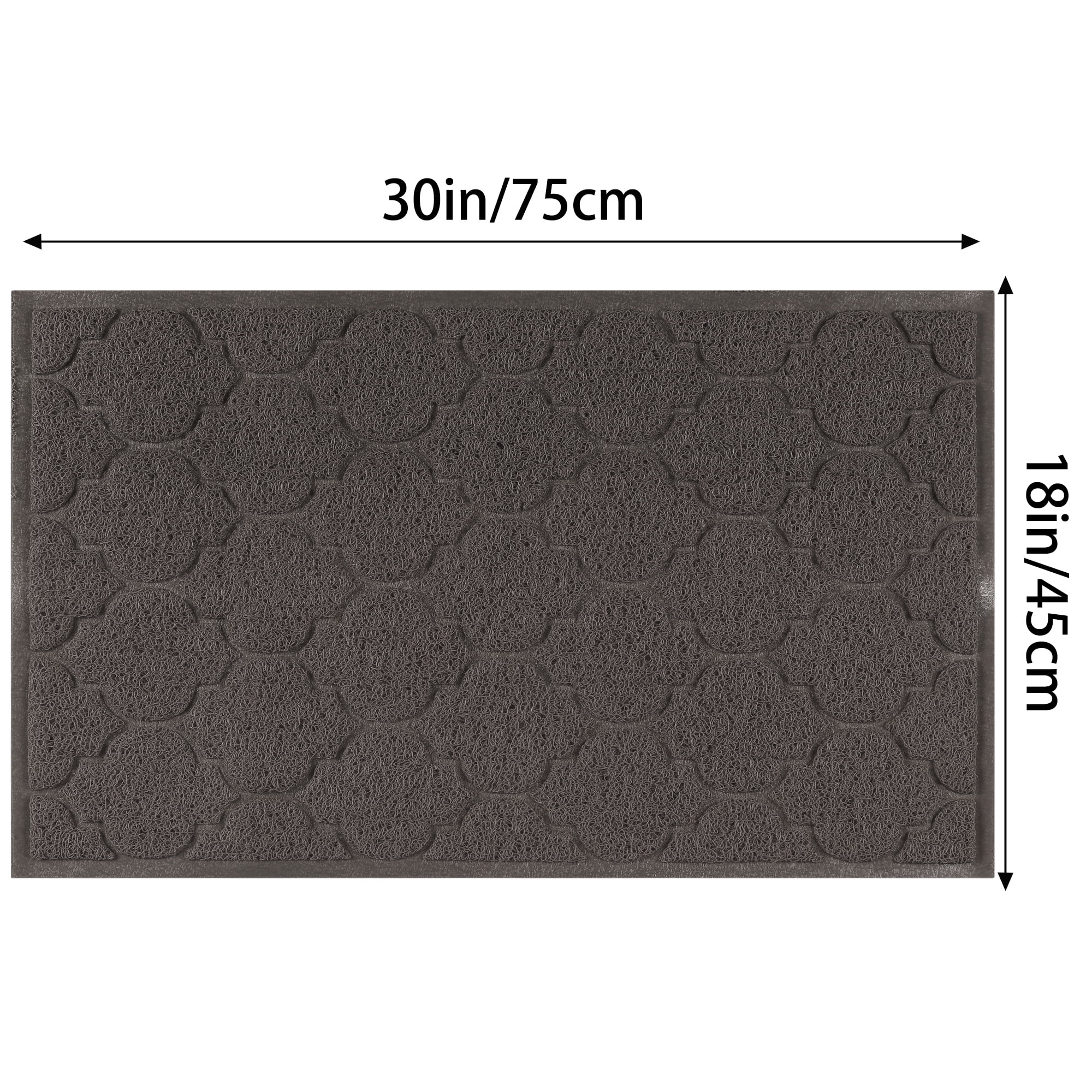 Unique Bargains Front Door Mat Welcome Mat Entryway Low Profile Design Floor Mat Dust Mat Grey 18" x 30"