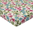 thumbnail image 2 of Ambesonne Flower Fitted Sheet, Shabby Plant Leaves Buds, Twin XL Size, Pink and Blue, 2 of 3