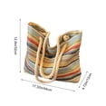 thumbnail image 3 of Bolso de hombro tejido para mujer de gran capacidad, bolso casual de tela multicolor para viajes, compras y uso diario, 3 of 6