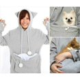 thumbnail image 5 of Mewgaroo - Sudadera con capucha para amantes de los gatos, para mujer, informal, con capucha, con diseño de canguro y gato, para mujer, con bolsa, talla grande, 5 of 5