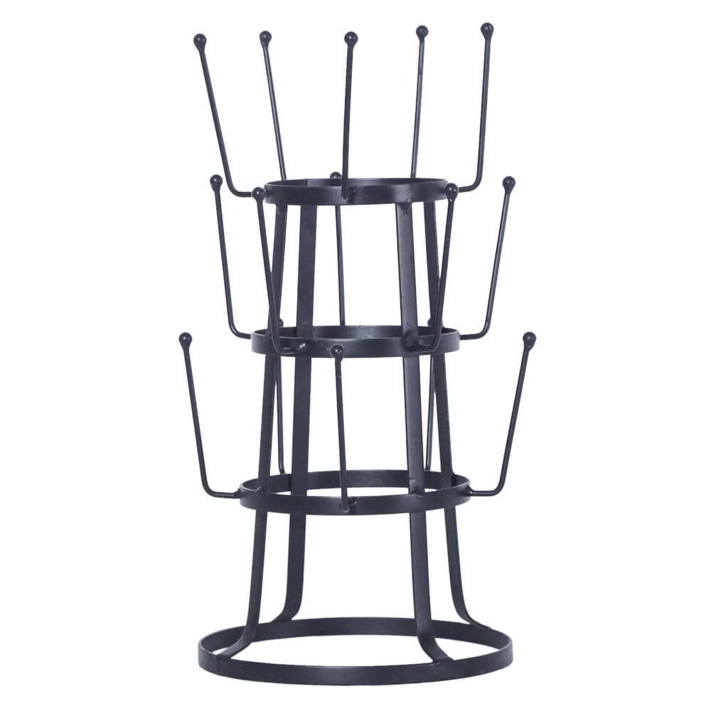 Kepooman Mug Tree, Steel Tree Holder Organizer Rack, Countertop Mug Tree Stand, Black Kepooman Mug Tree, Steel Tree Holder Organizer Rack, Countertop Mug Tree Stand, Black