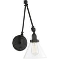 thumbnail image 2 of Savoy House Drake 1-Light Adjustable Wall Sconce Satin Nickel Finish Clear Glass, 2 of 2