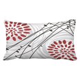 thumbnail image 1 of RYLABLUE Abstract Elegant Red Floral Stripe Design Retro Pttern Polyester 20 x 30 Inch Rectangle Throw Pillow Covers With Hidden Zipper Home Sofa Cushion Decorative Pillowcases, 1 of 1