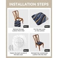 thumbnail image 4 of Marble Chair Seat Covers for Dining Room Stretch Chair Seat Covers Set of 6, Navy Blue Modern Abstract Gold Gradual Art Chair Seat Protector Cushion Slipcovers for Kitchen Restaurant Office, 4 of 6
