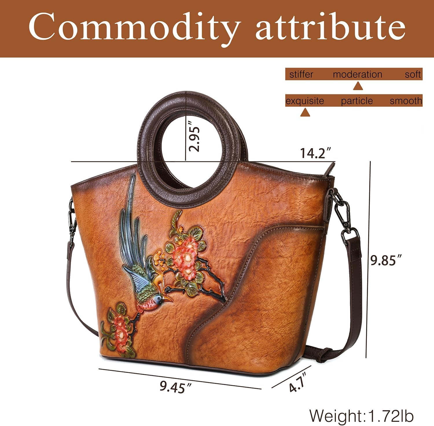 Kwuty Leather Satchel for Women Top Handle Bags Handmade Purse Vintage Embossed Leather Crossbody Handbags Hobo Bag