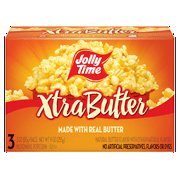 Jolly Time Xtra Butter Popcorn, 3 oz, 3 Ct. Gluten-Free Non-GMO