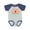 Baseball Heather and Navy, variant on Arizona with Retro Sunset Boys or Girls Baby Bodysuit