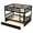 Espresso, variant on BTMWAY Full Over Full Wood Bunk Bed with Twin Size Trundle, Solid Wood Bunk Bed Frame with Safety Guardrail and Ladder, Convertible to 2 Full Size Platform Beds, Espresso
