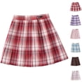 thumbnail image 1 of Tranfacy Summer Skirts Kids Midi Skirt Children's Solid Color Tight Short Skirt Four Season Pleated Skirt Girls' Performance Half Skirt Uniform Checkered Skirt, 1 of 3